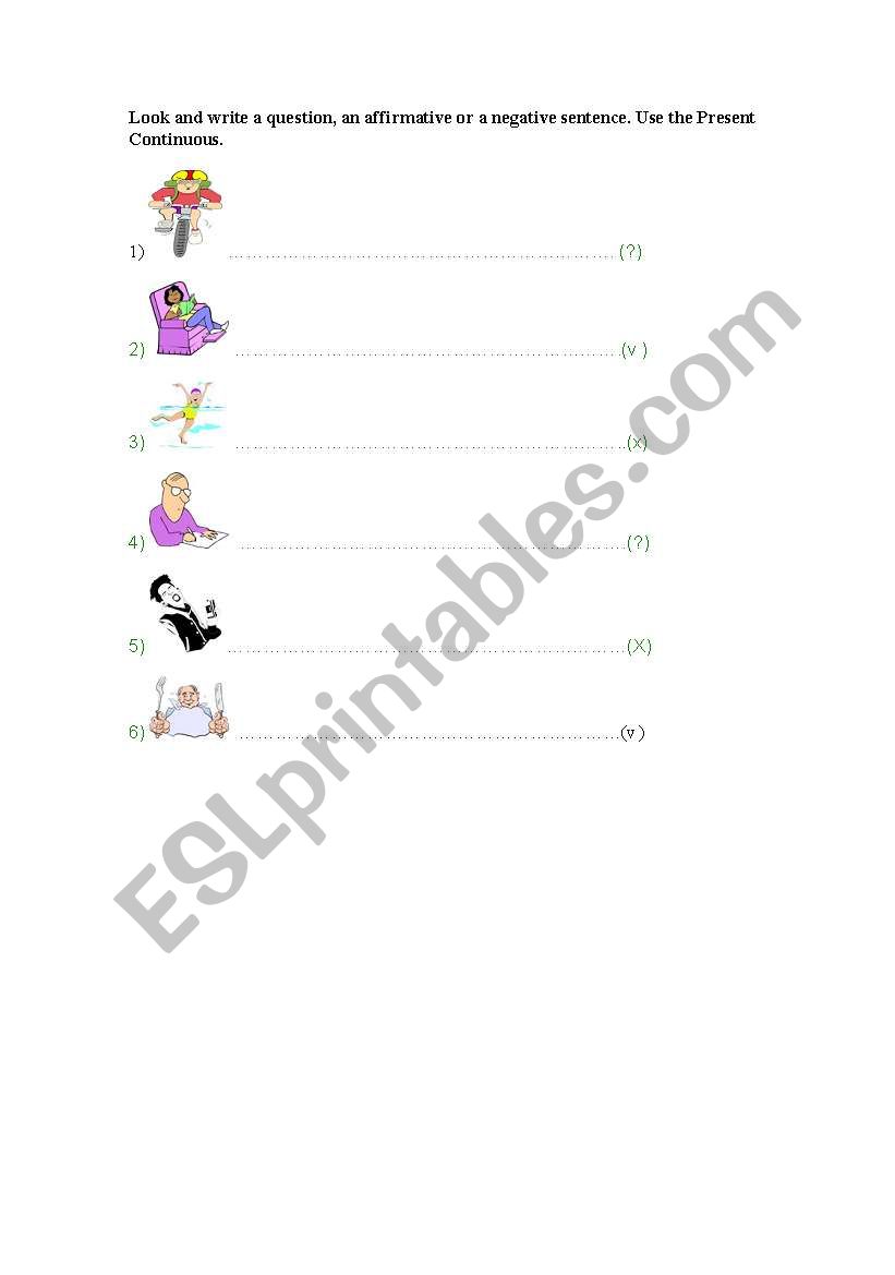 Present Continuous  worksheet