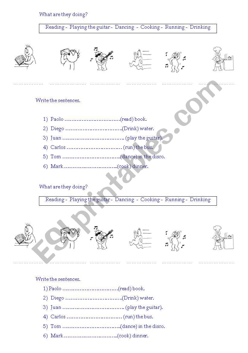 What are they doing? worksheet