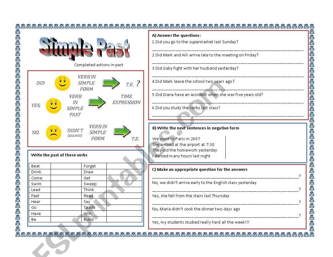 Simple Past worksheet