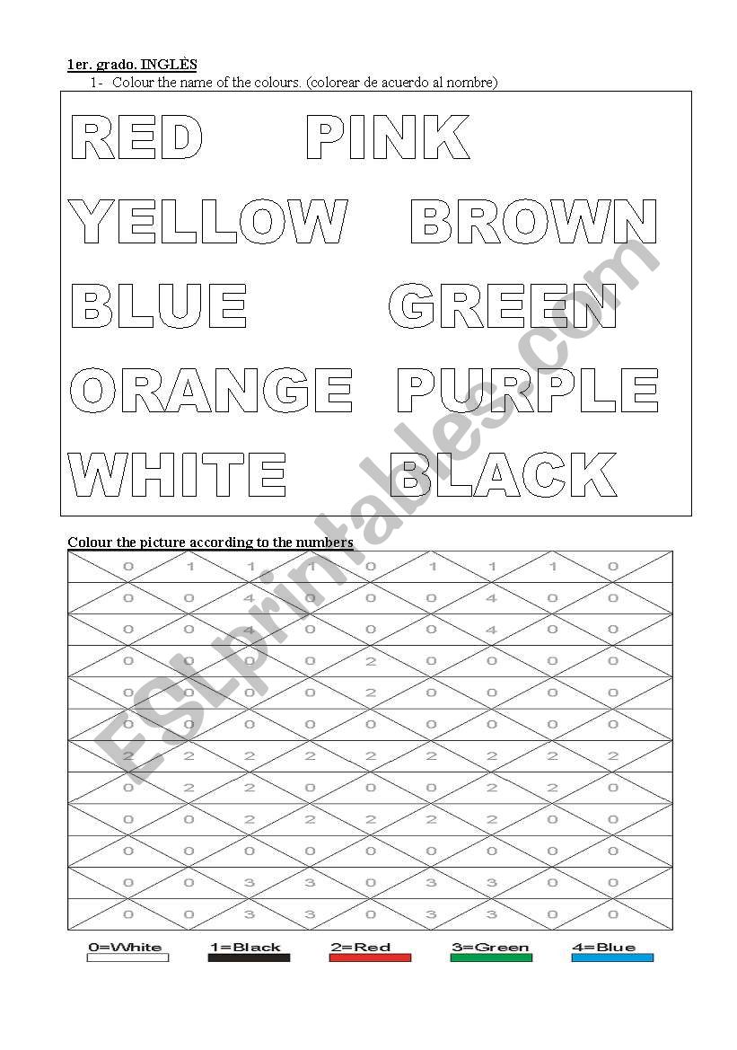 colours worksheet