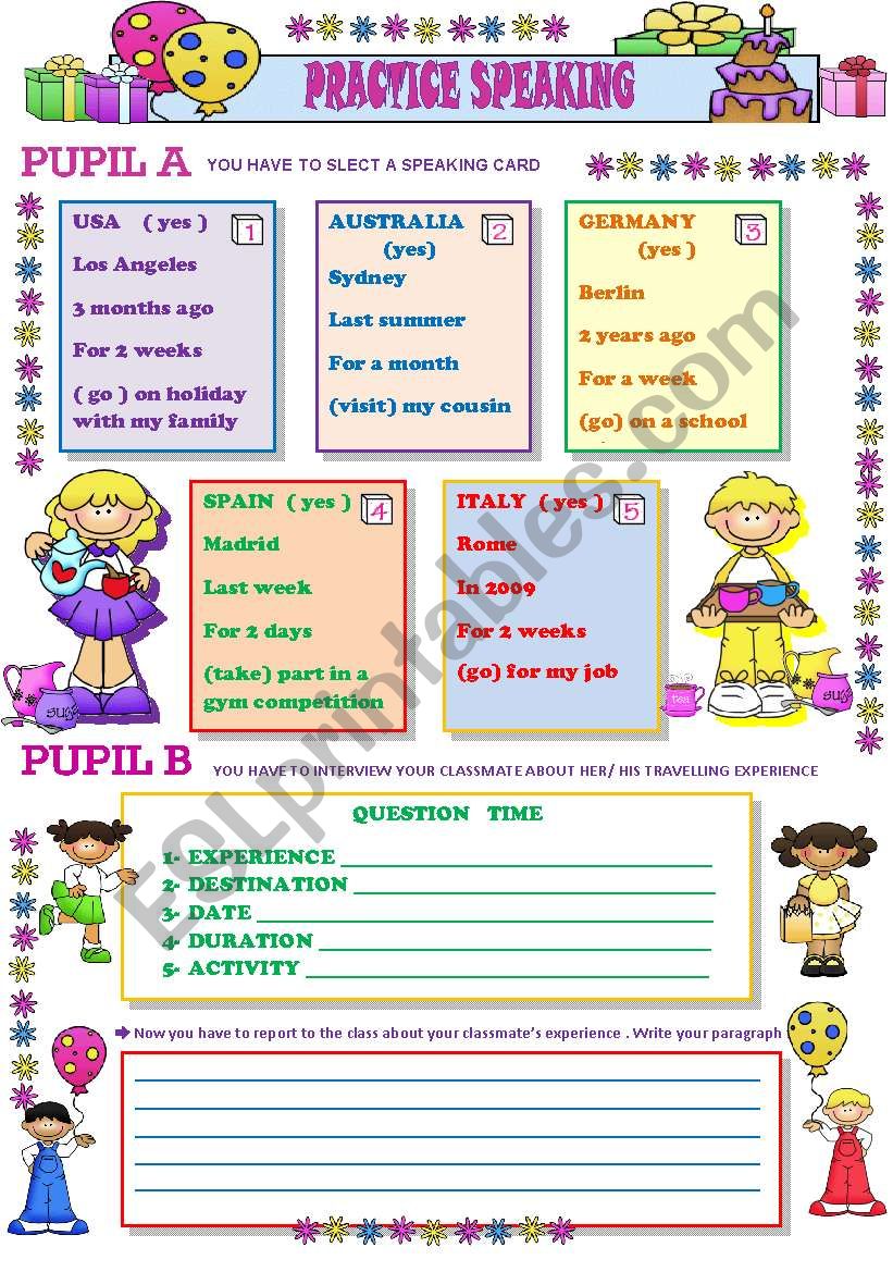 practice speaking worksheet