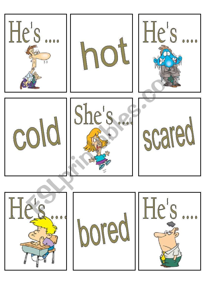 Feelings cards (editable) worksheet