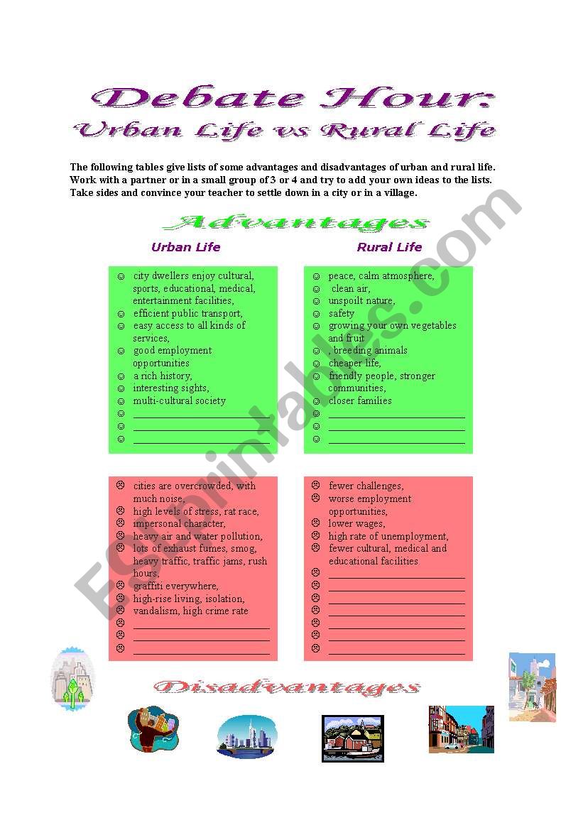 Debate Hour: Urban Life vs Rural life