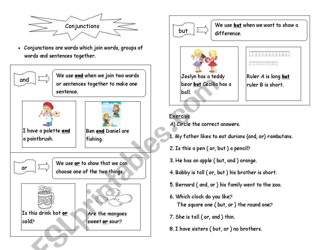 Conjunctions worksheet