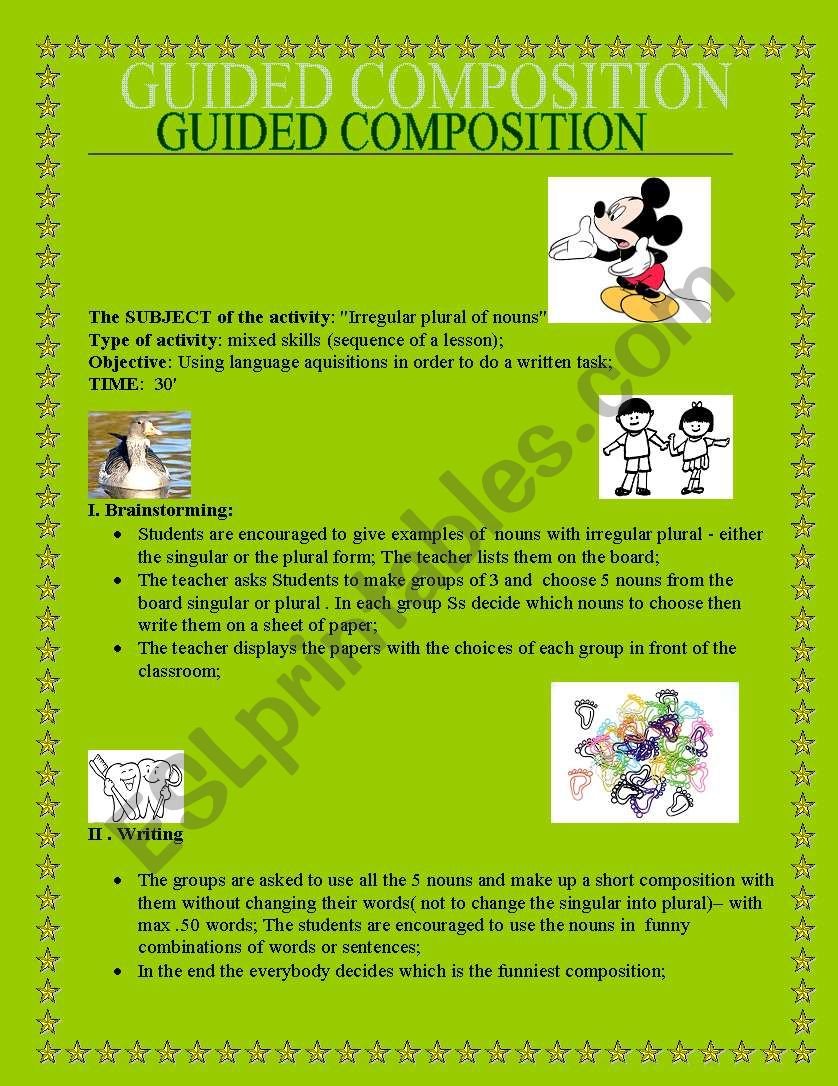 English Worksheets Guided Composition
