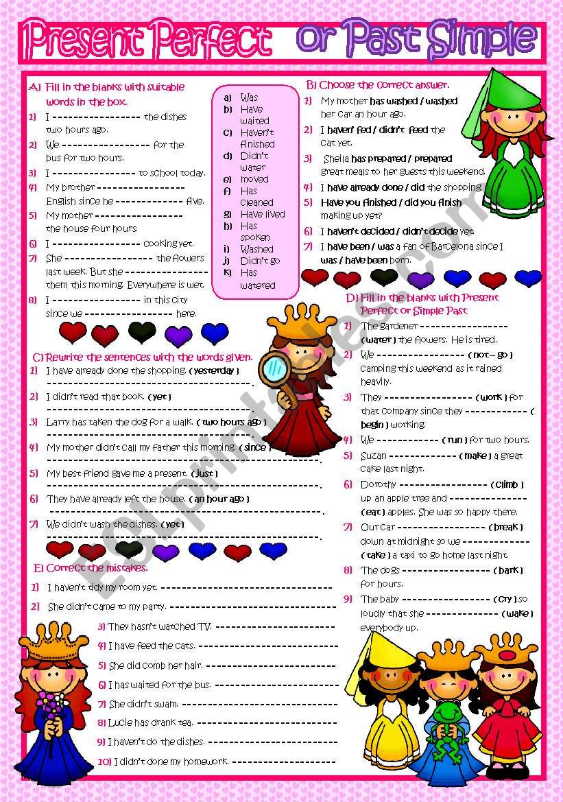 Present Perfect or Past Simple ( B&W and KEY included )