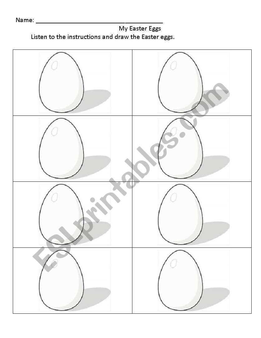 Colouring easter eggs. worksheet