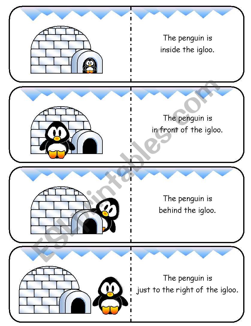 Where is the Penguin Preposition Dominoes and Memory Cards Part 1 of 2  (With Poster and Poem)