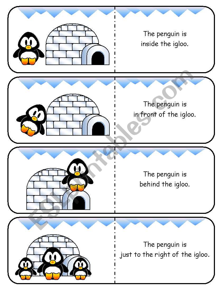 Where is the Penguin Preposition Dominoes and Memory Cards Part 2 of 2 (With Poster and Poem)