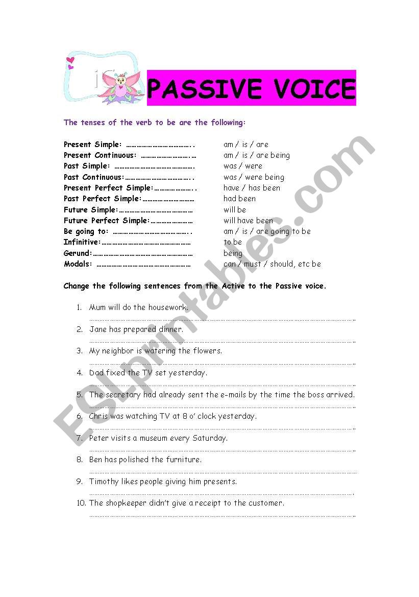 PASSIVE VOICE worksheet