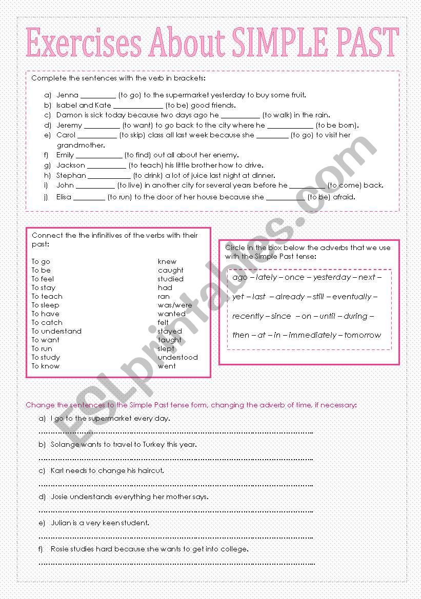 Exercises about SIMPLE PAST - 2 pages! 