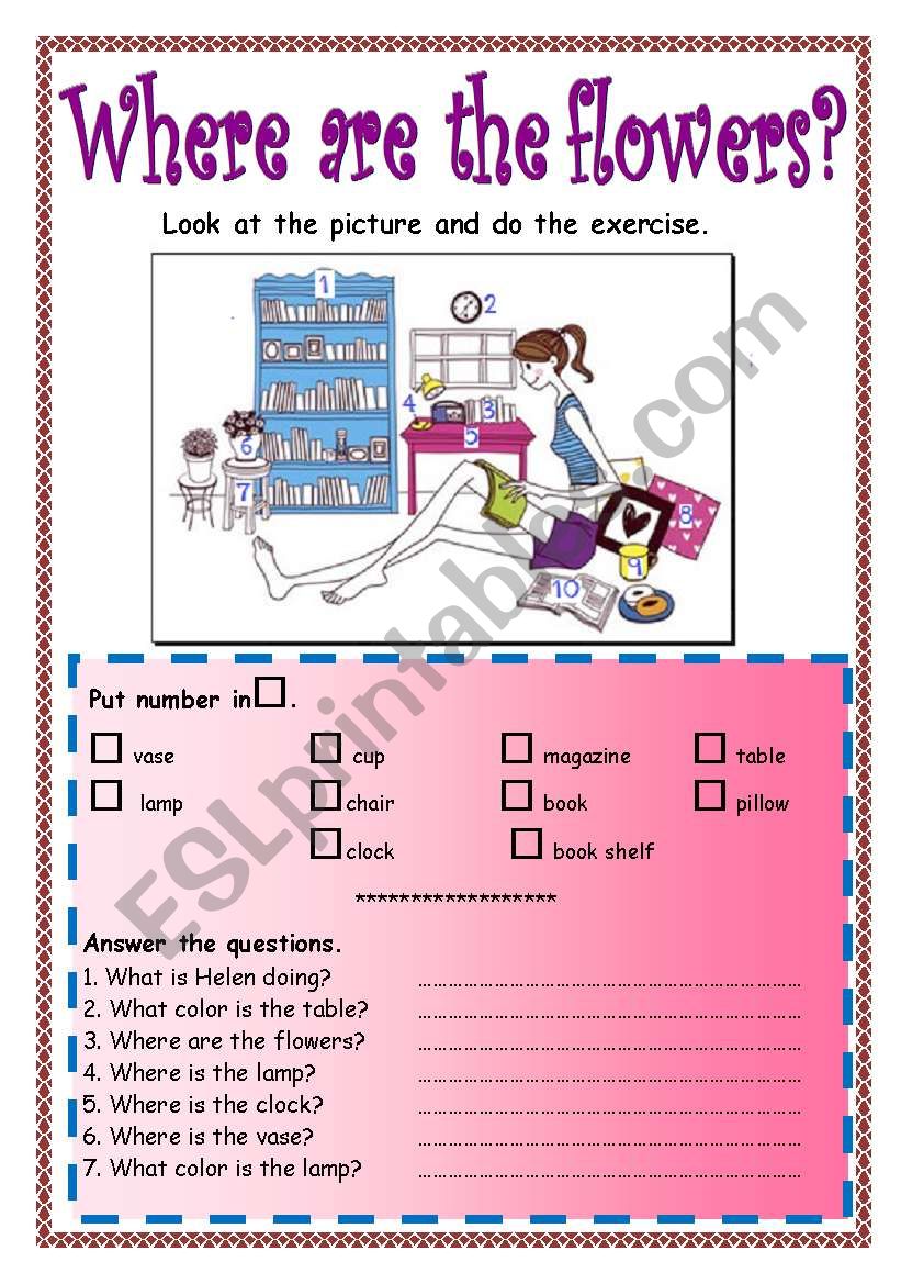Where are the flowers? worksheet