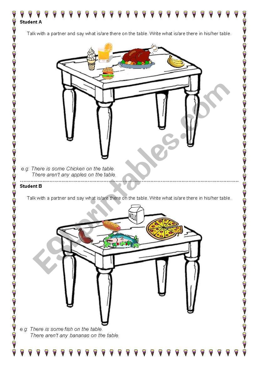 Speaking card- food worksheet