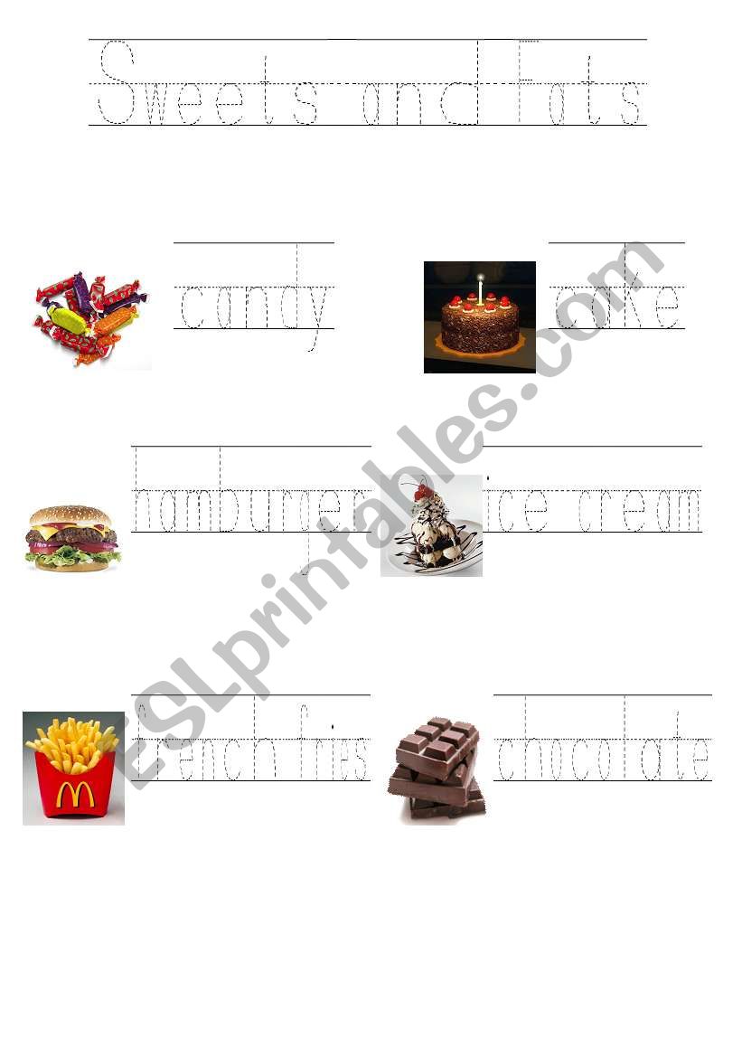 Food pyramid sweets and fats worksheet