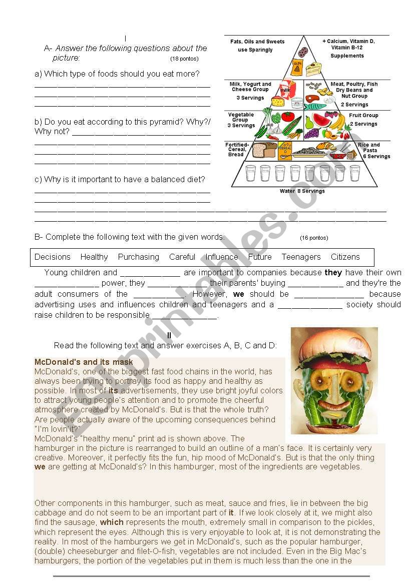 Consumerism worksheet