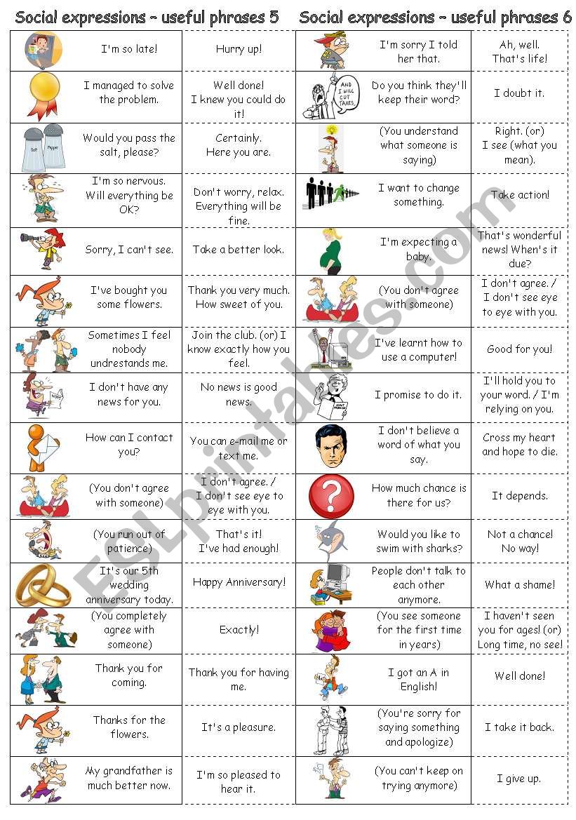 Social expressions - useful phrases 5 & 6