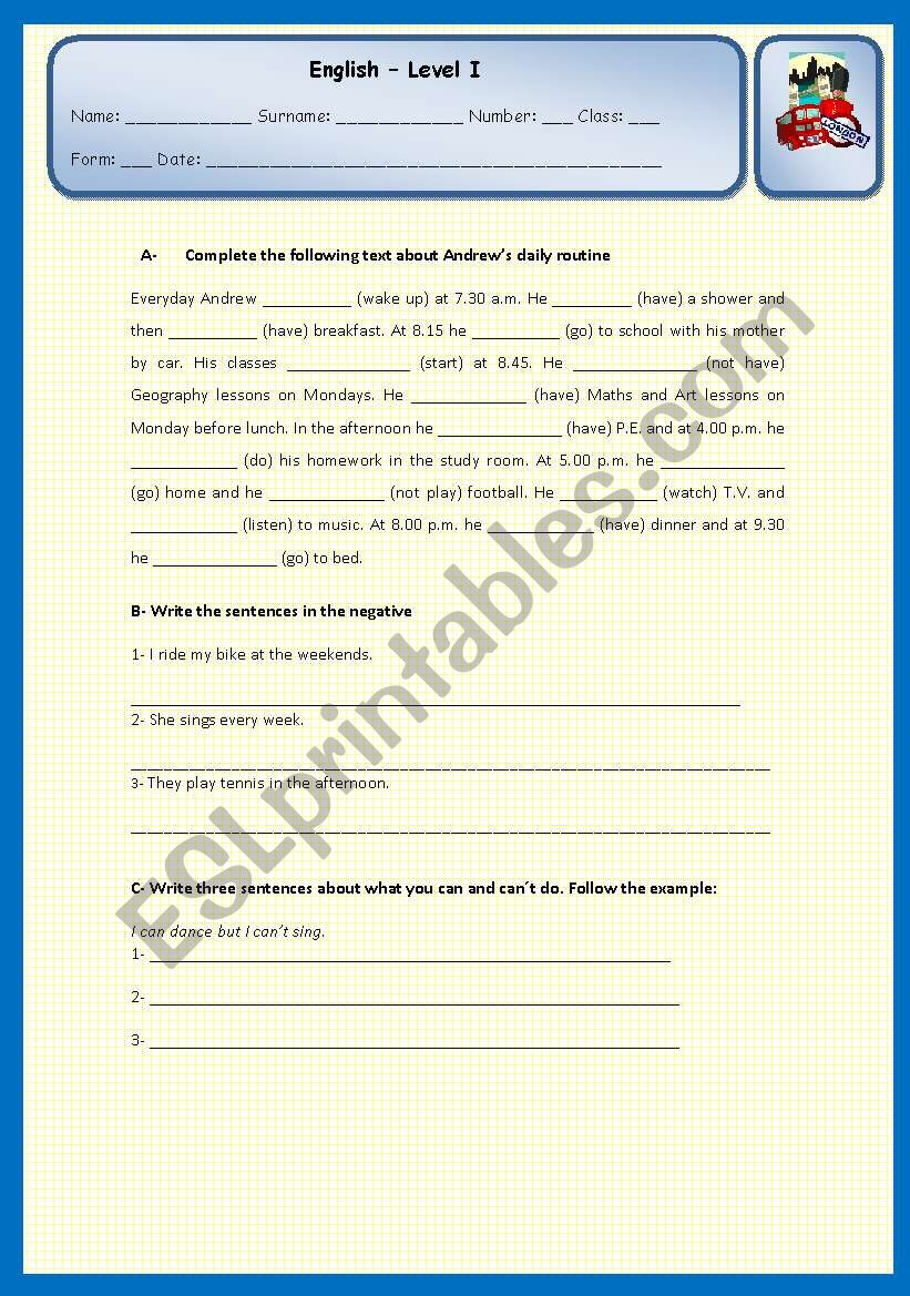 Revising_test_6th_graders worksheet