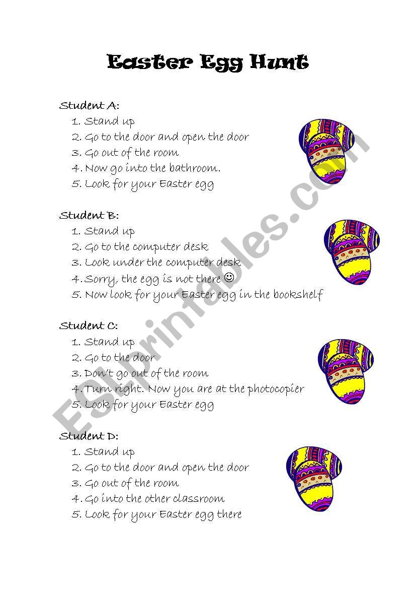 Easter egg hunt (mainly for private tuition)
