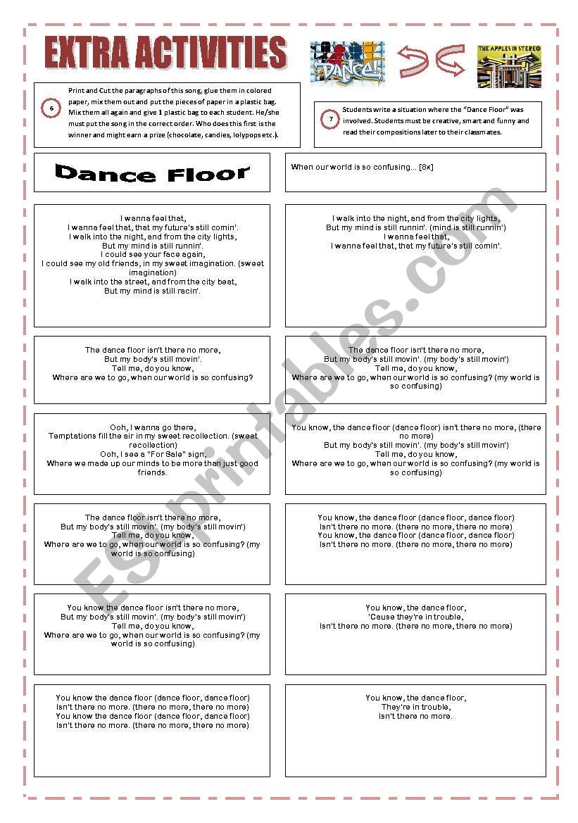 English With Songs 5 4 Pages Dancing Song Dance Floor