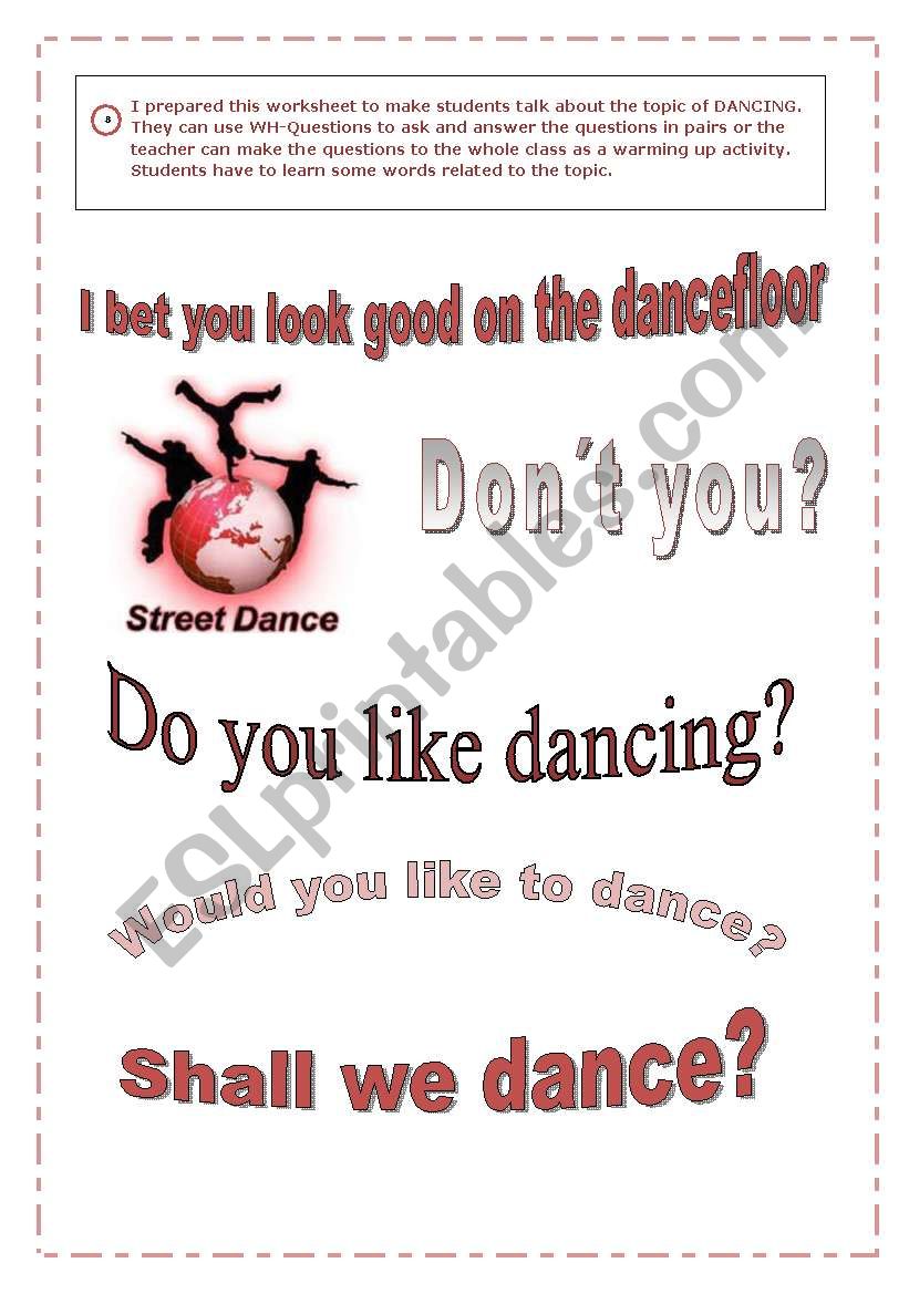 English With Songs 5 4 Pages Dancing Song Dance Floor