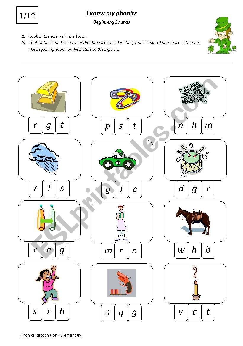 I Know My Phonics Beginning Sounds 1/12