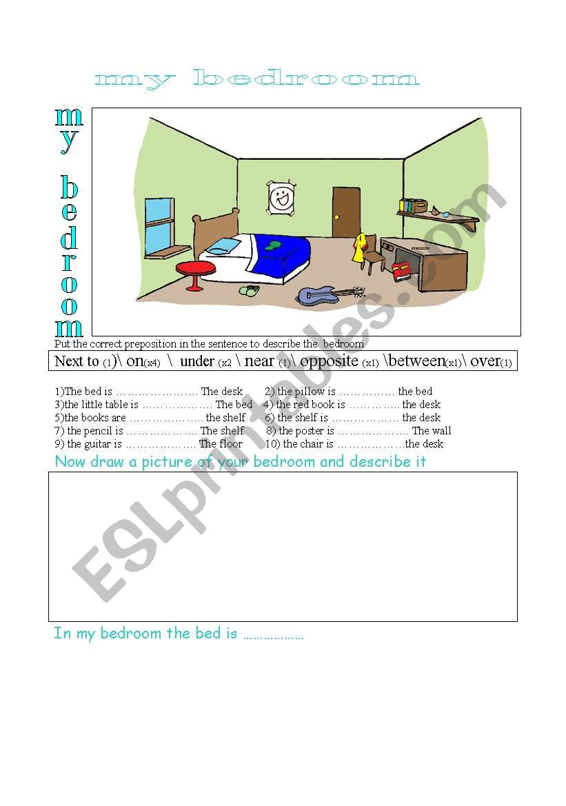  my bedroom worksheet