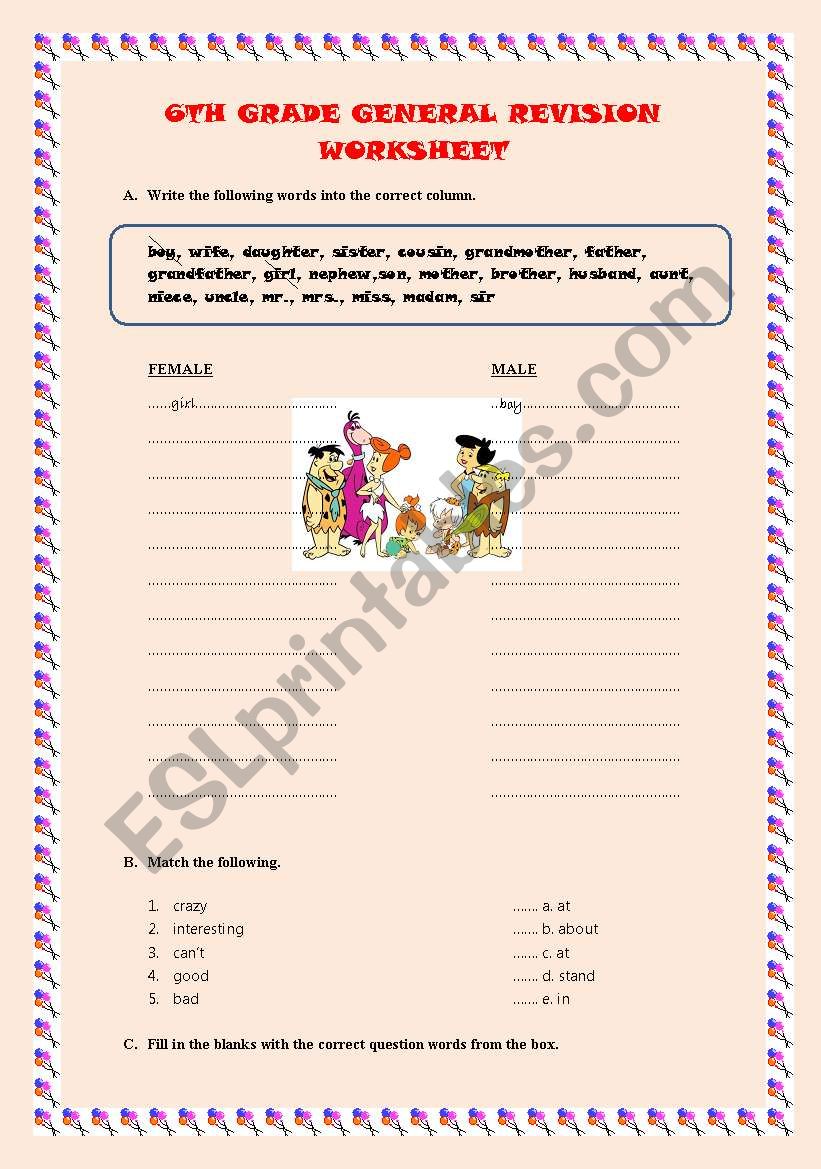 6th Grade General Revision Part 1