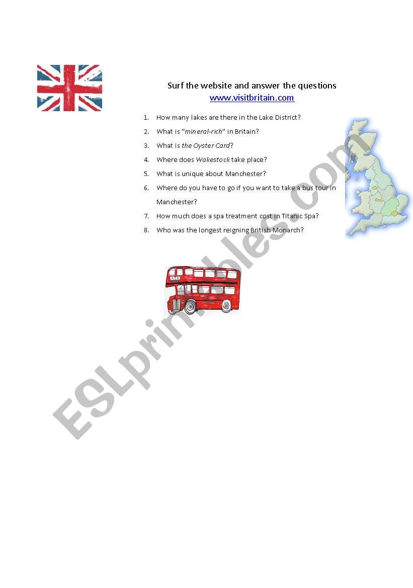 Visit Britain worksheet