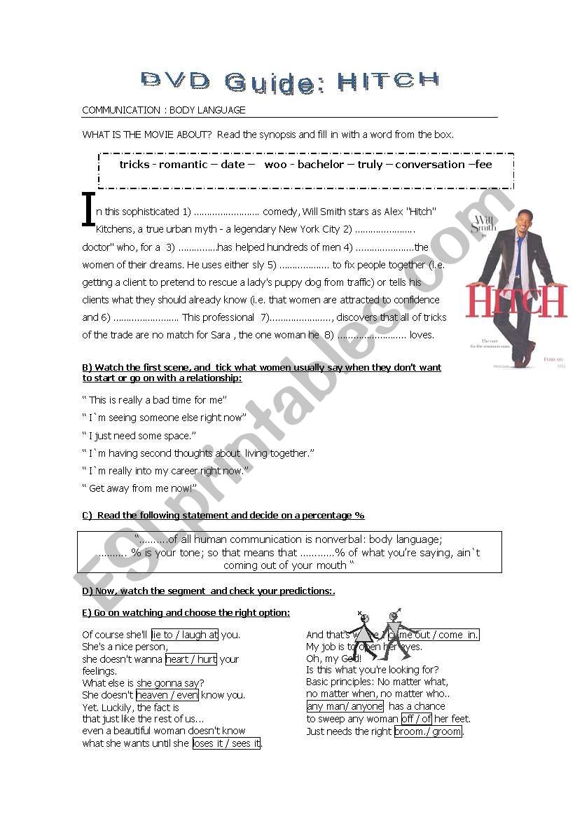 Hitch Movie  worksheet