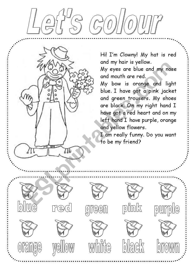 Lets colour worksheet