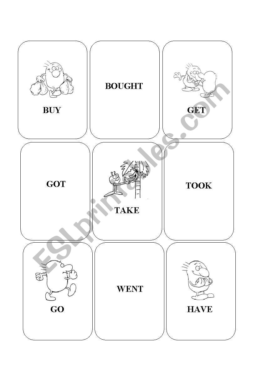  Card Game (Irregular Verb) worksheet