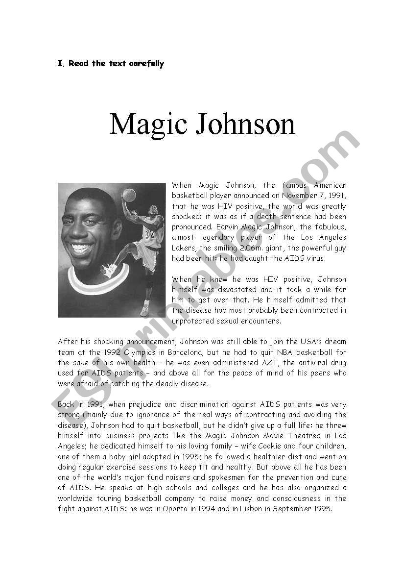 Magic Johnson worksheet