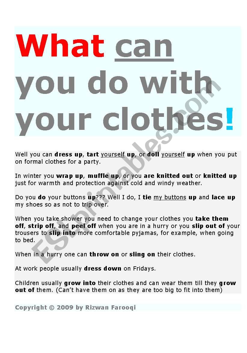 What can you do with your clothes !!!
