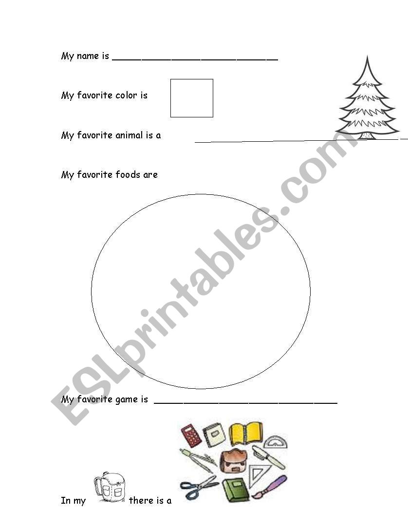 All about me worksheet