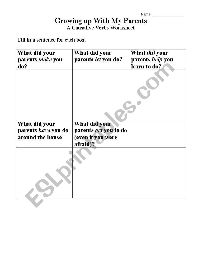 Causative Verbs Activity worksheet