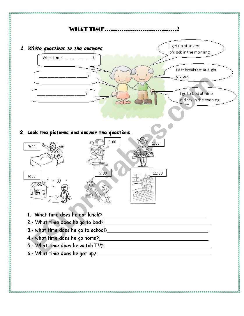 TIME worksheet