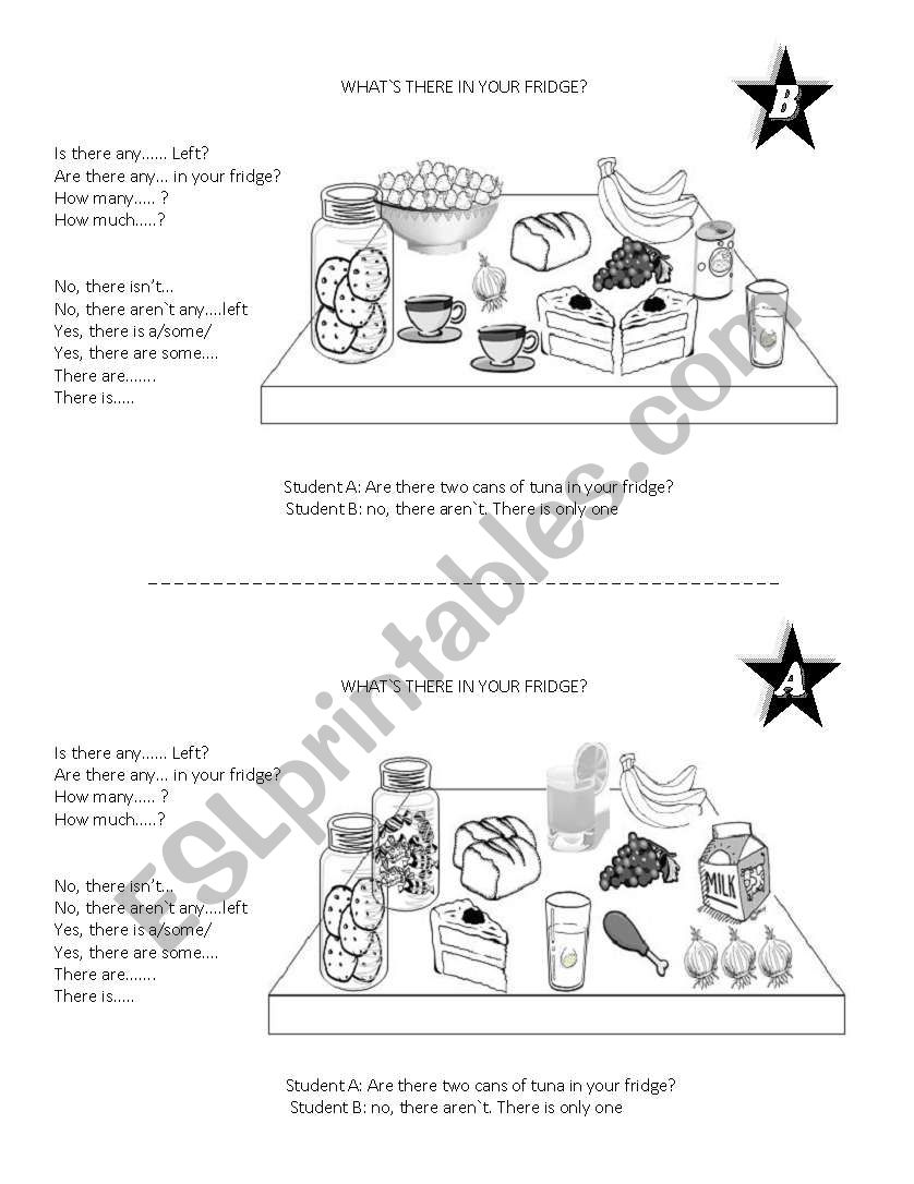 whats in your fridge? worksheet