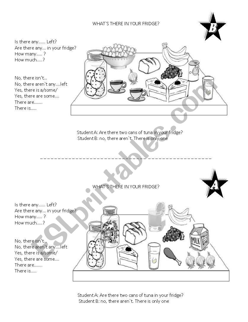 whats in your fridge? worksheet