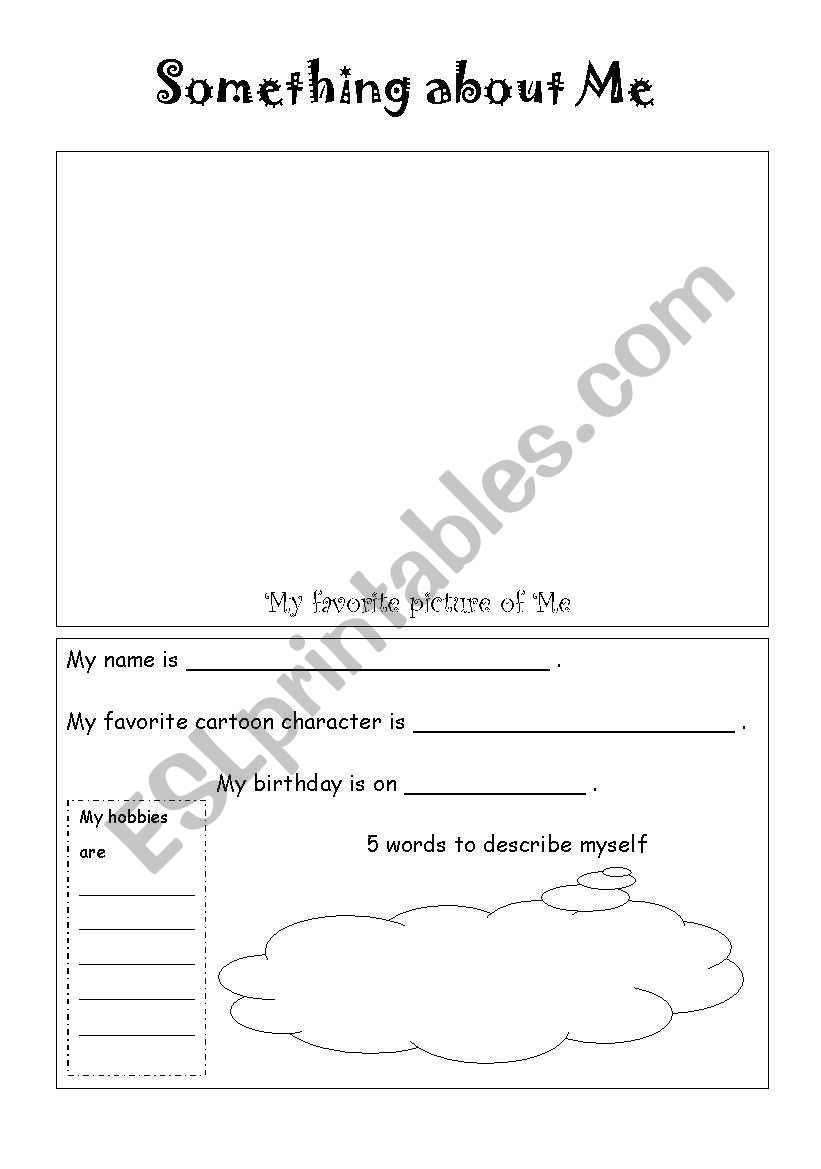 Something About Me worksheet