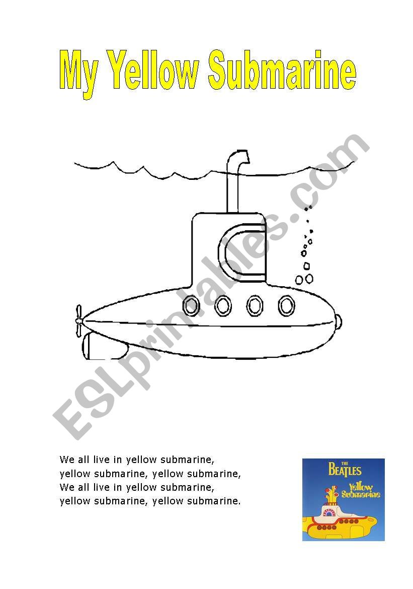 My Yellow Submarine worksheet