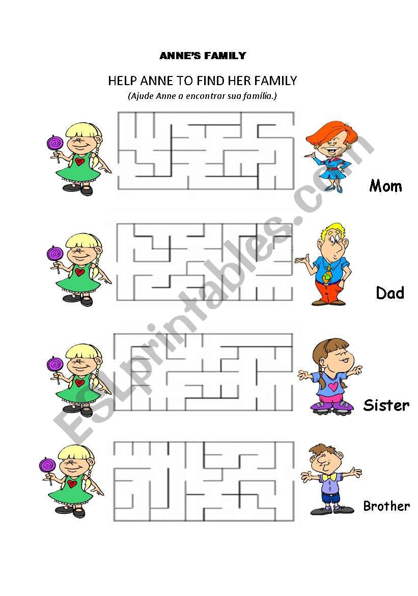 Family Members worksheet