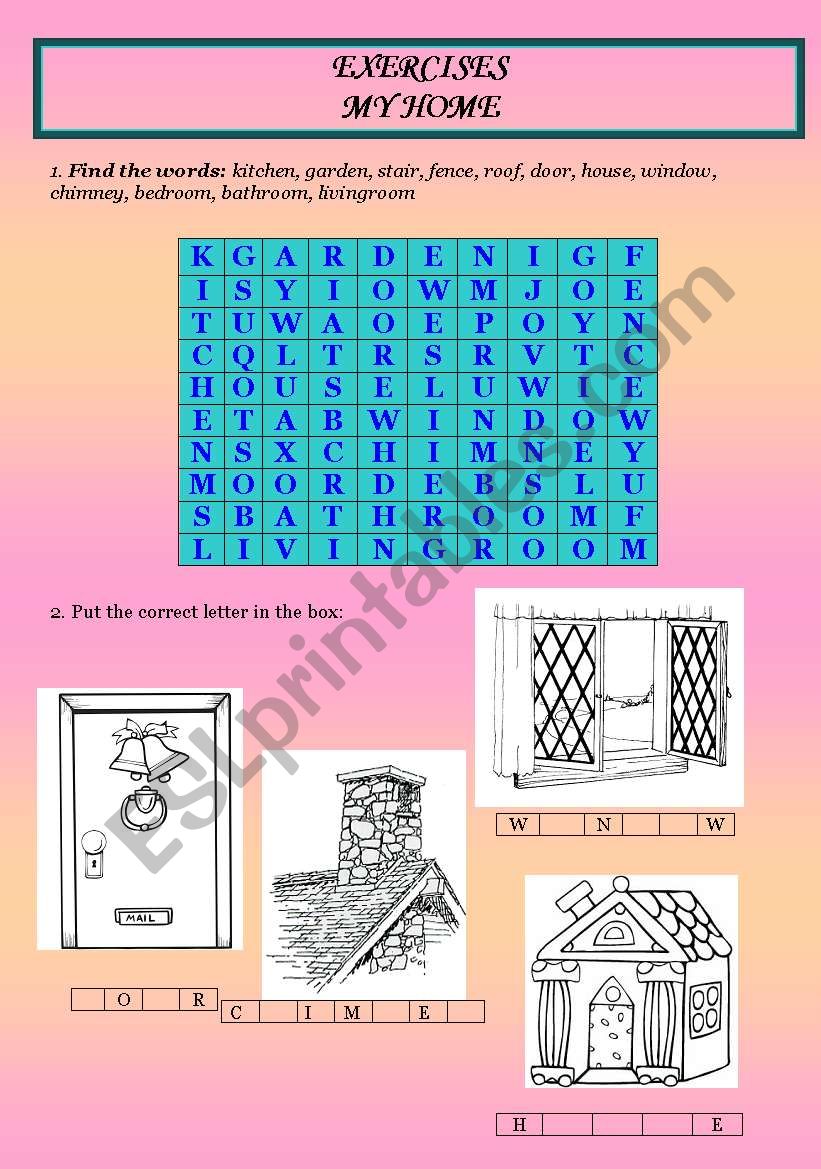 exercises-my home worksheet