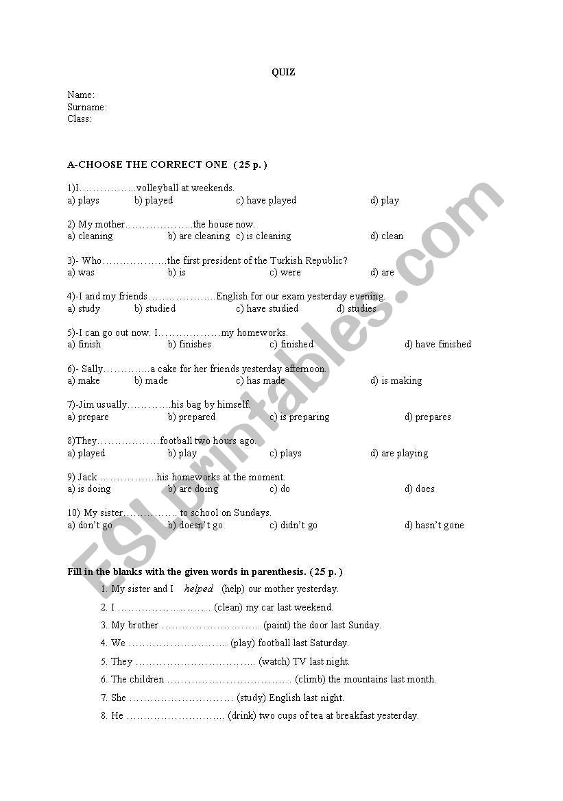 sbs deneme 15 soru worksheet