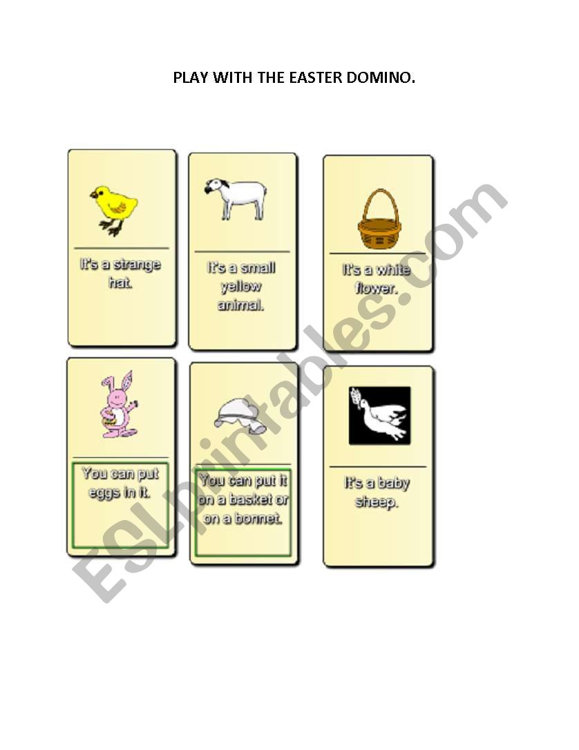 easter domino worksheet