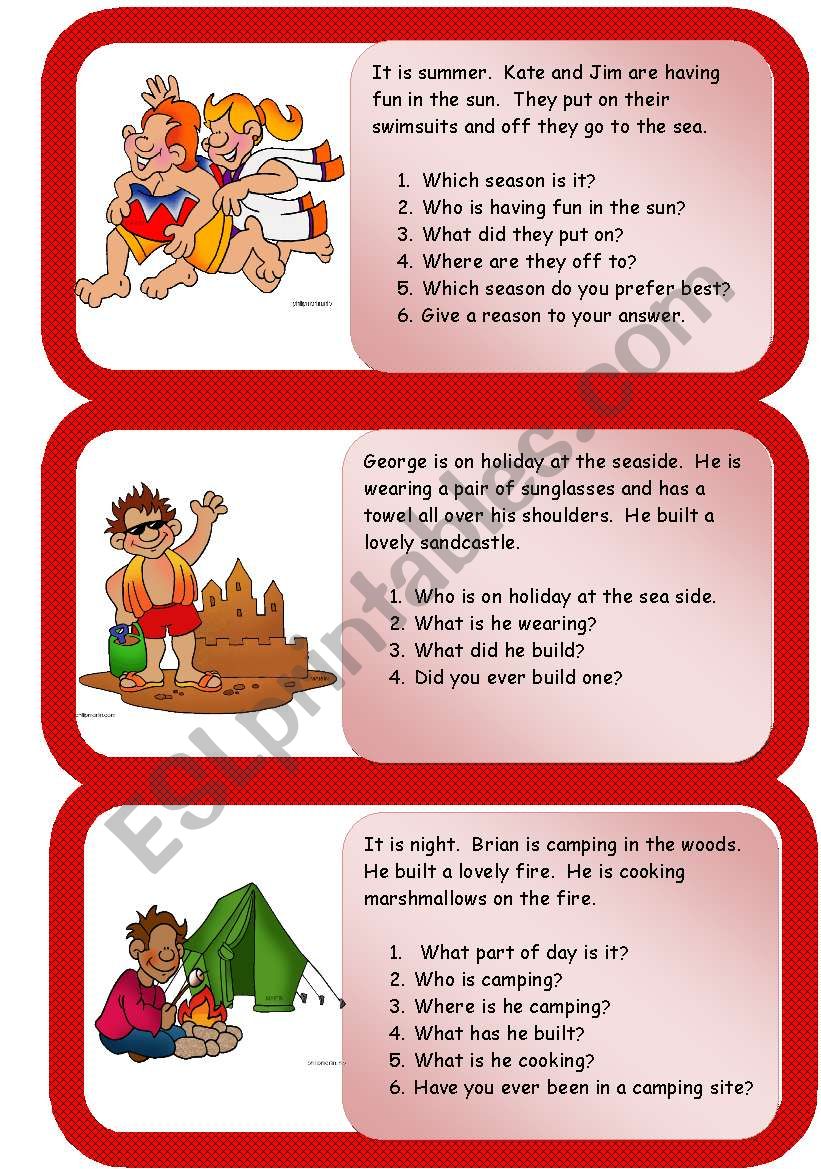 mini comprehensions worksheet