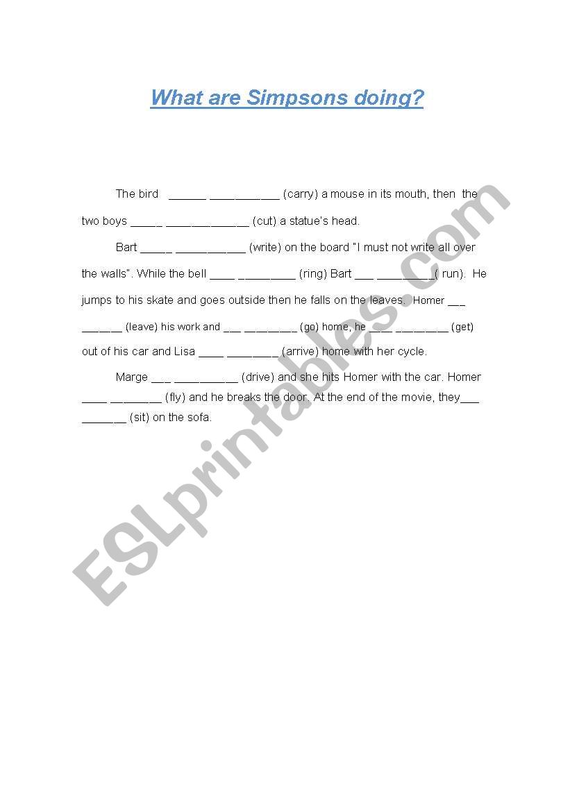 simpsons worksheet