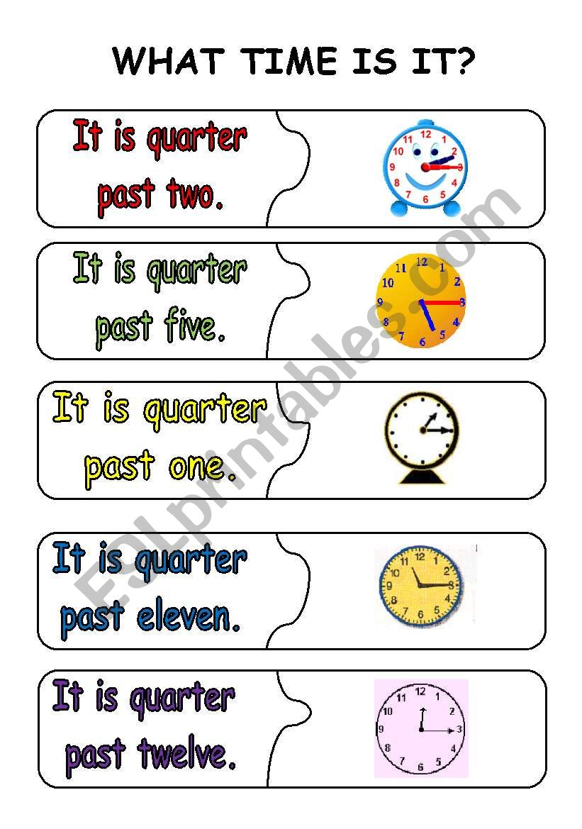 quarter past puzzles worksheet