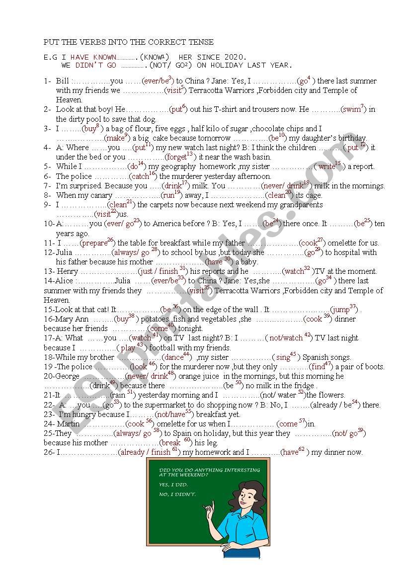 CORRECT TENSE ( MIXED TENSES) 