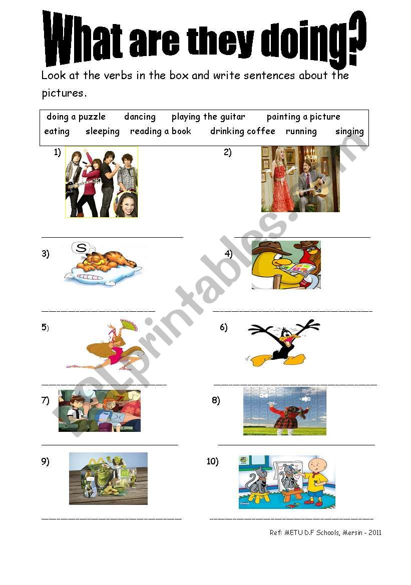 Present Continous worksheet