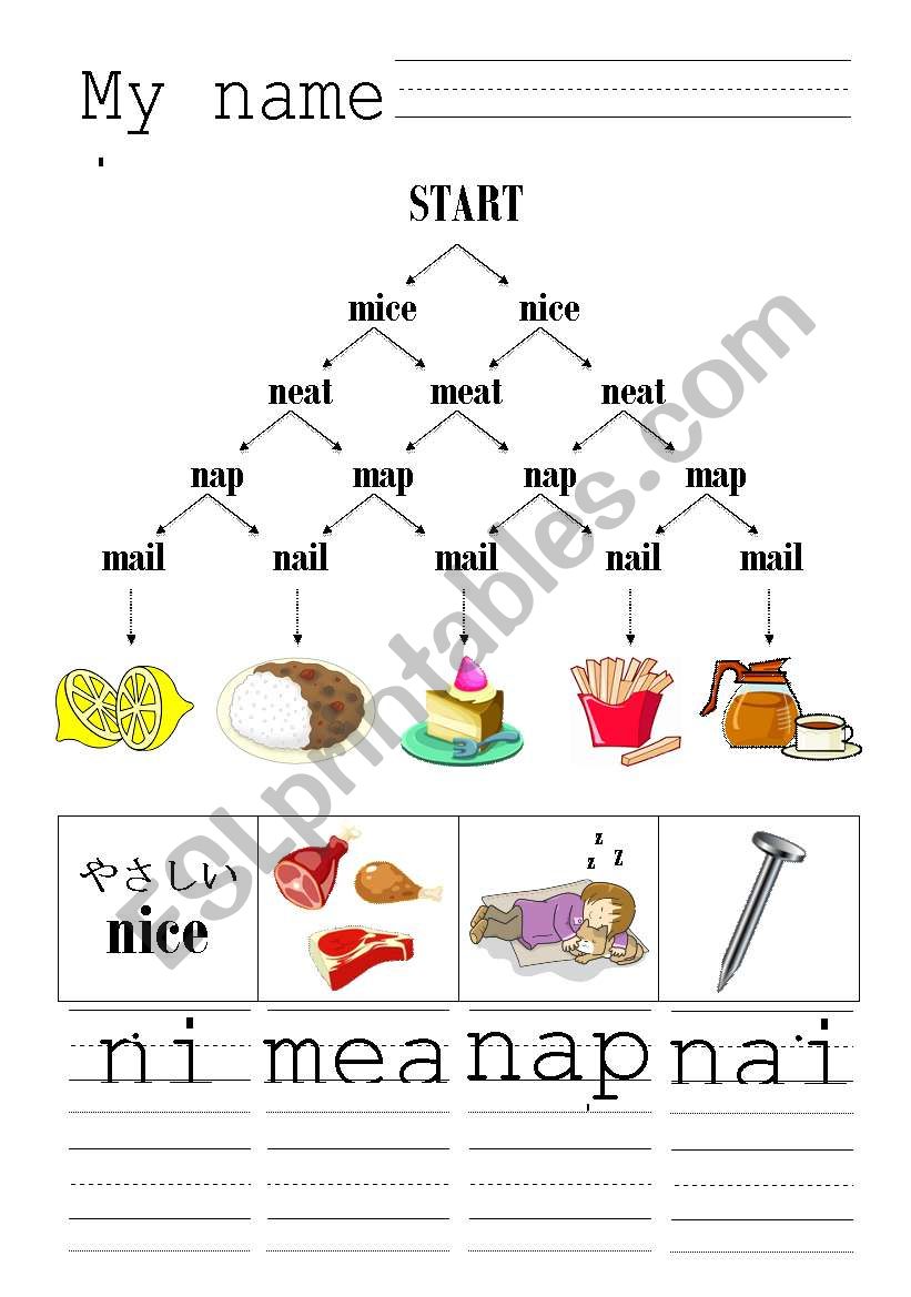 M and N Listening Pyramid worksheet